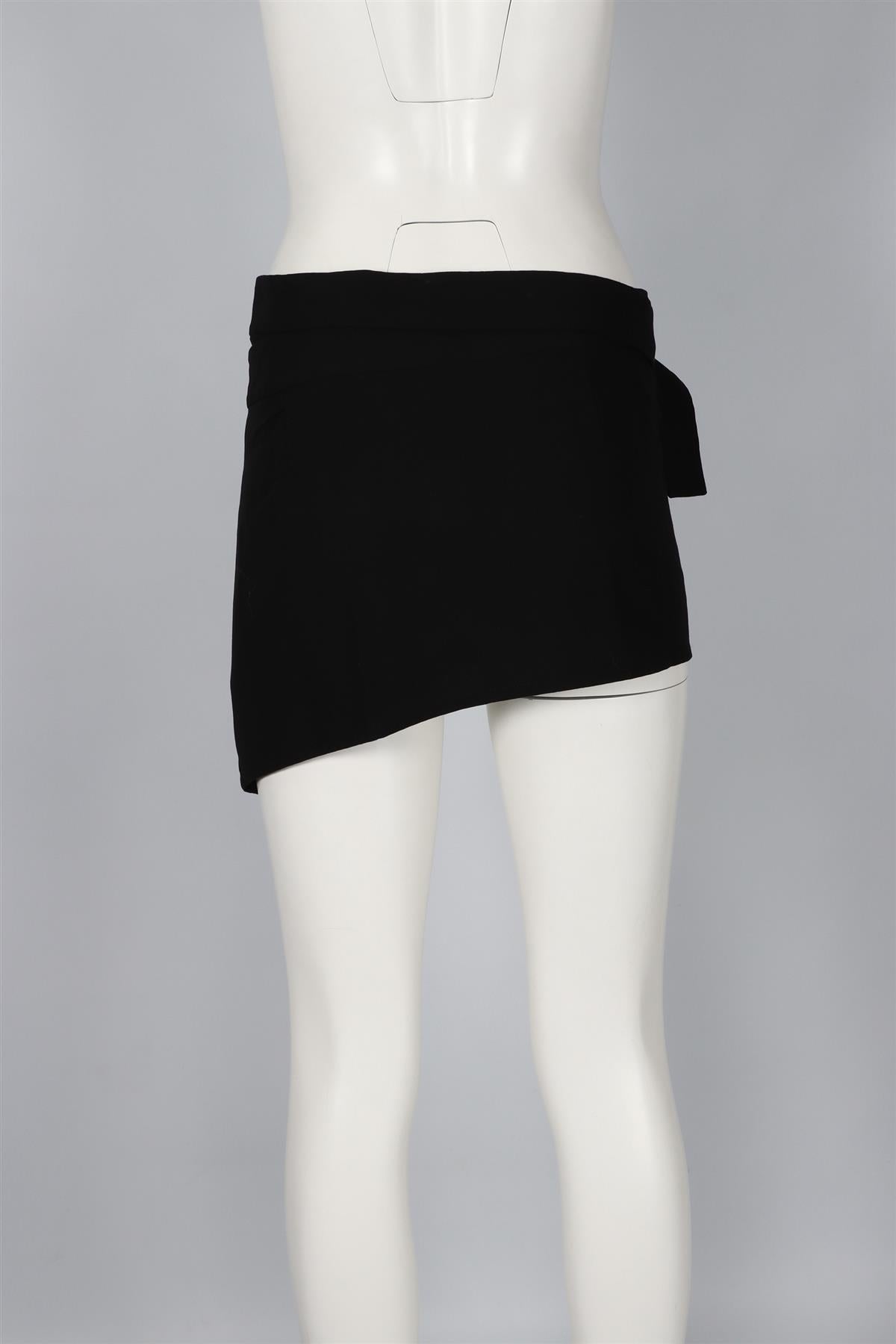 ANN DEMEULEMEESTER BLACK WOOL BLEND MINI SKIRT FR 38 UK 10