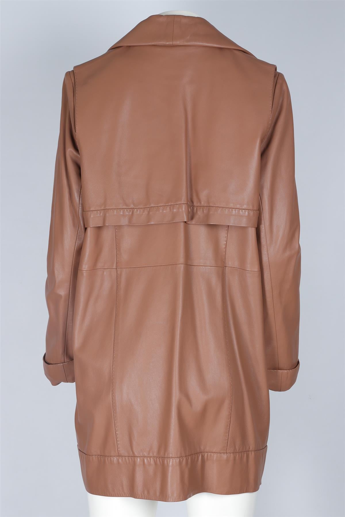 AMANDA WAKELEY NUDE LEATHER JACKET UK 14