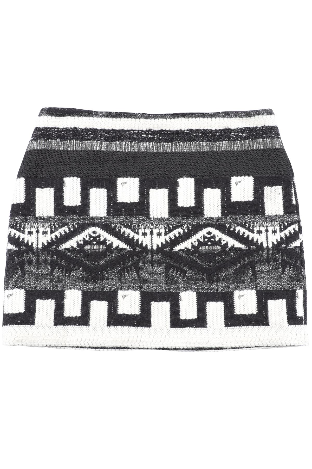 ALICE + OLIVIA BLACK COTTON MINI SKIRT US 0 UK 4