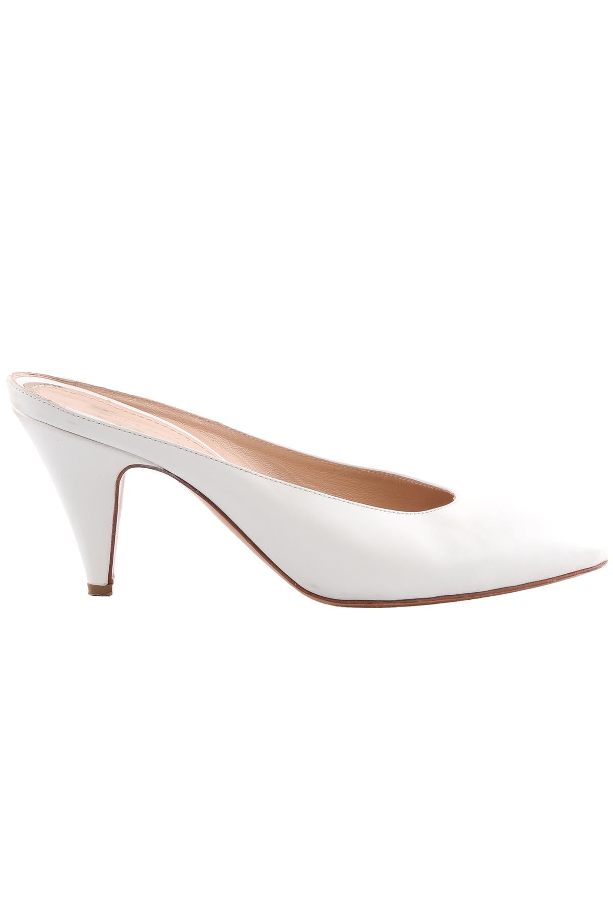 MANSUR GAVRIEL WHITE LEATHER MULES EU 38