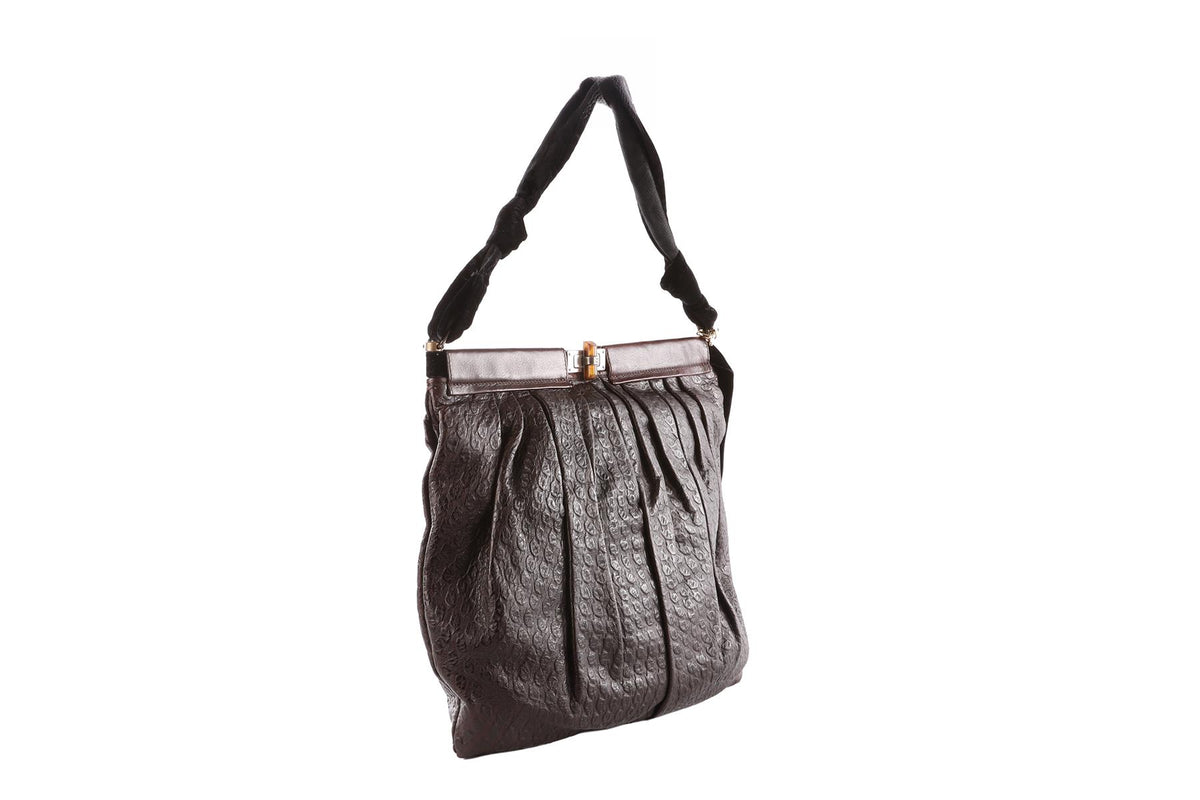 LANVIN BROWN LEATHER SHOULDER BAG