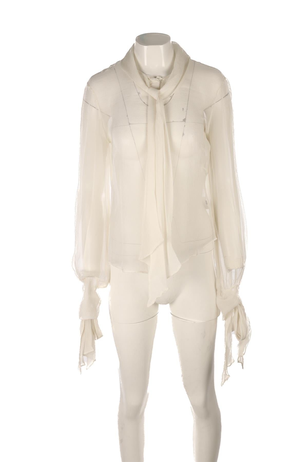 ALEXANDER MCQUEEN IVORY 2006 SILK TOP IT 42 UK 10