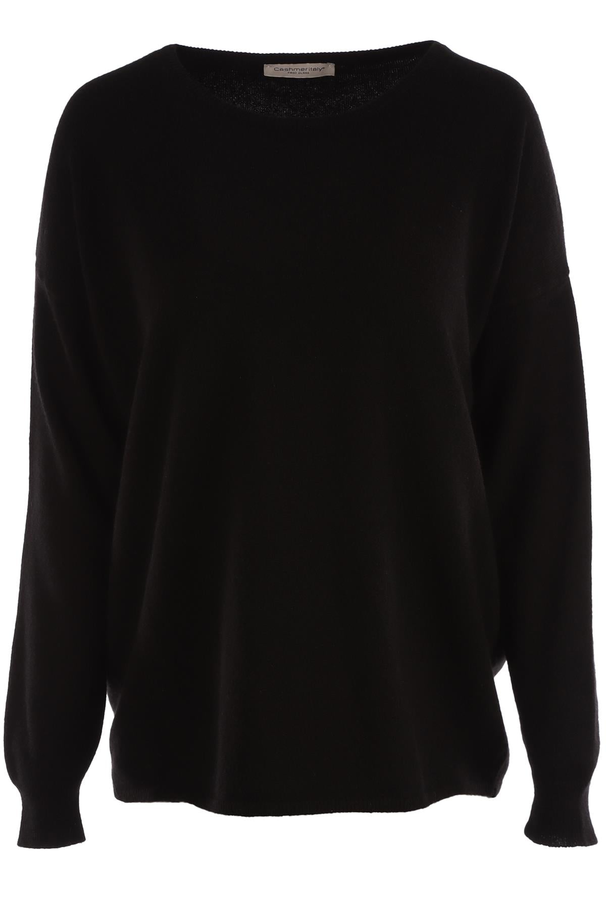 CASHMERITALY BLACK CASHMERE SWEATER MEDIUM