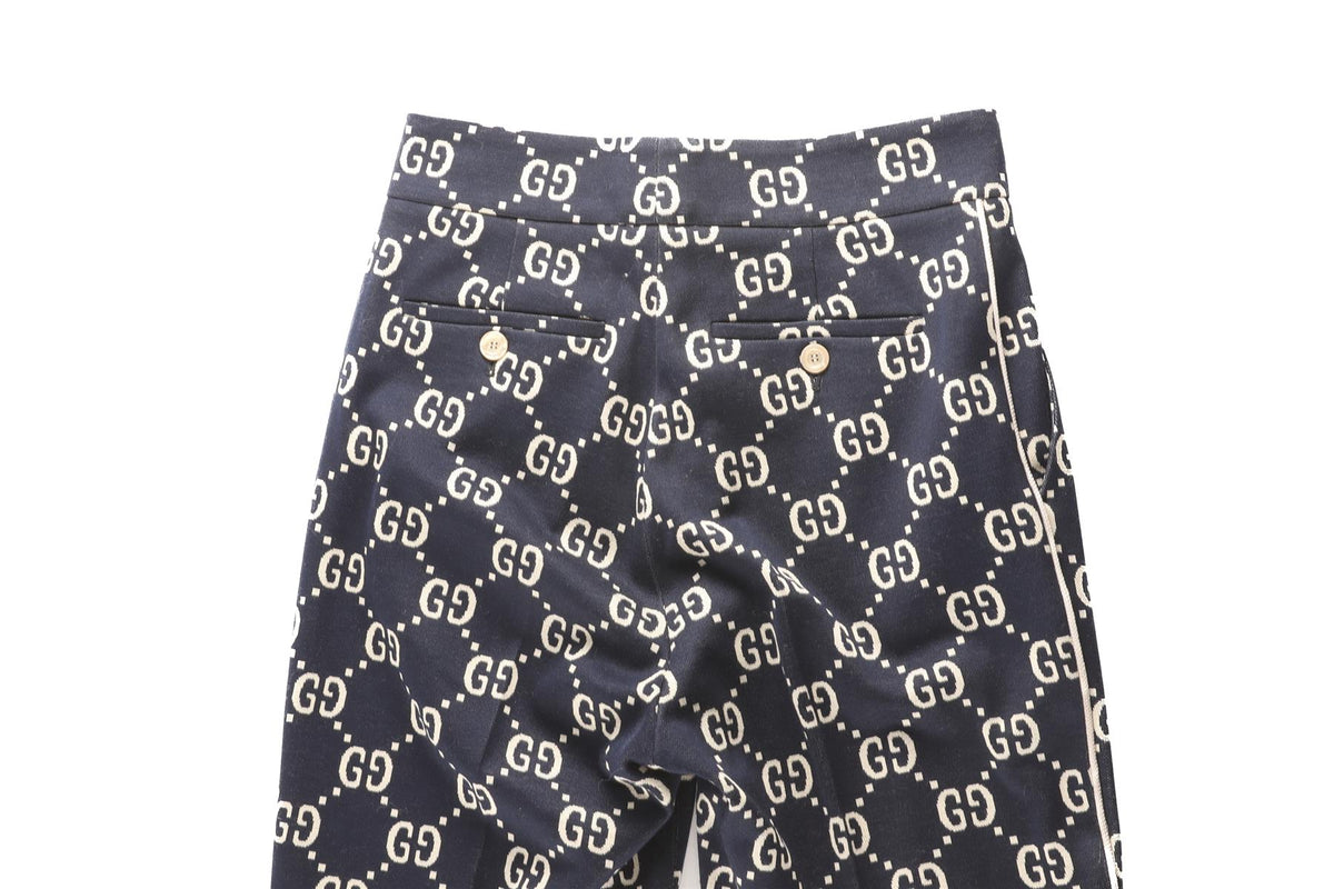 GUCCI BLUE COTTON STRAIGHT LEG PANTS IT 38 UK 6