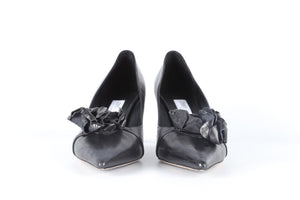 JIMMY CHOO BLACK LEATHER PUMPS EU 40 UK 7 US 10