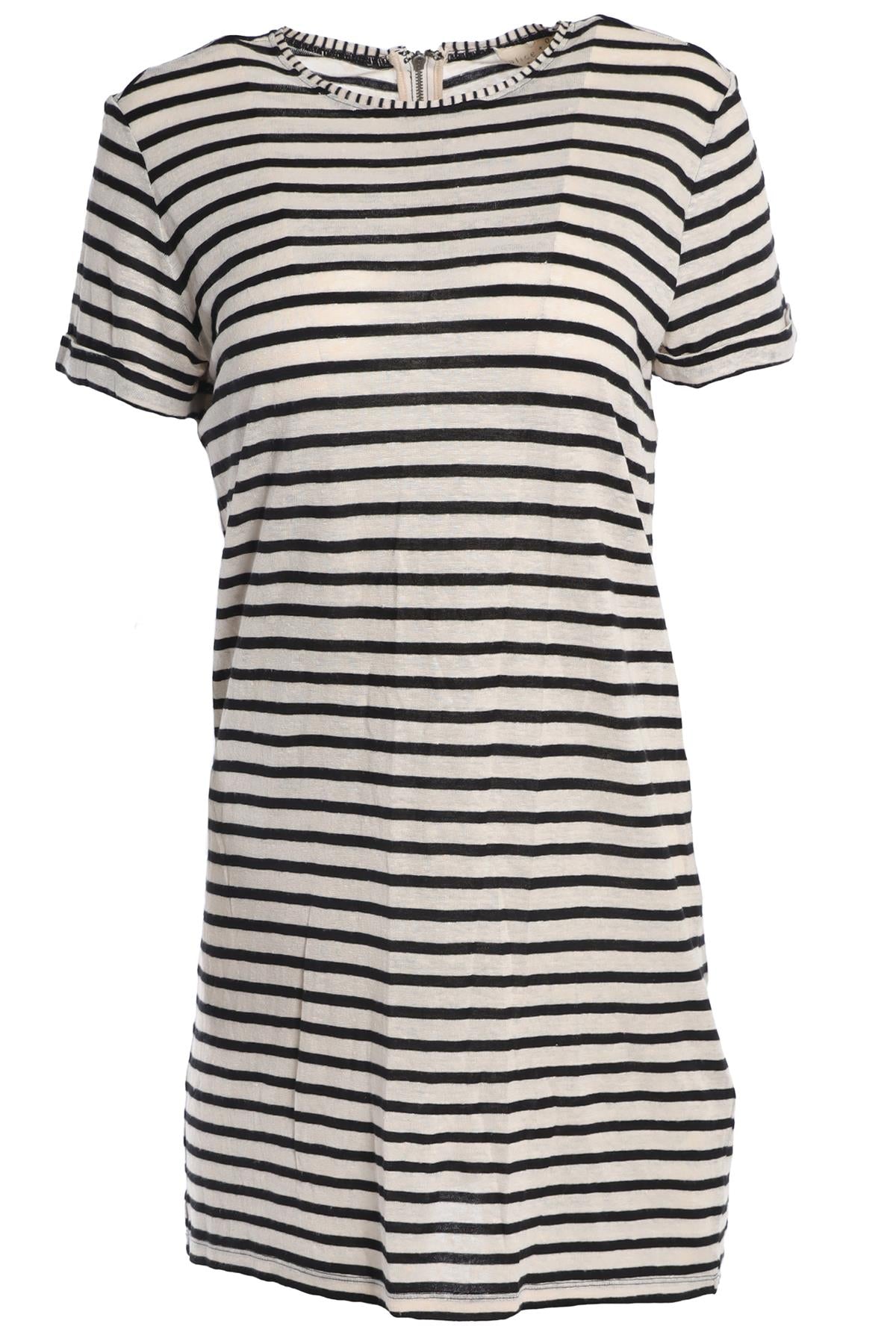 ALICE + OLIVIA CREAM LINEN MINI DRESS XSMALL
