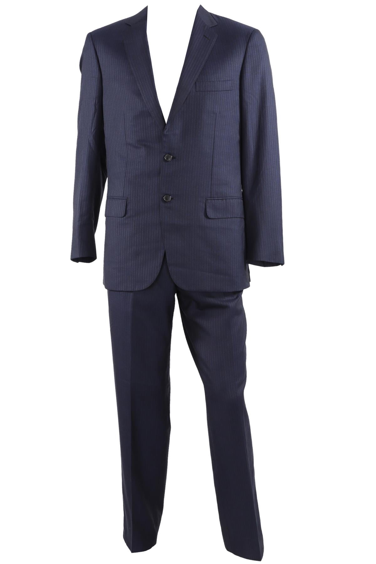 BRONI NAVY BLUE MEN'S CASHMERE TWO PIECE SUIT IT 50 UK/US 40