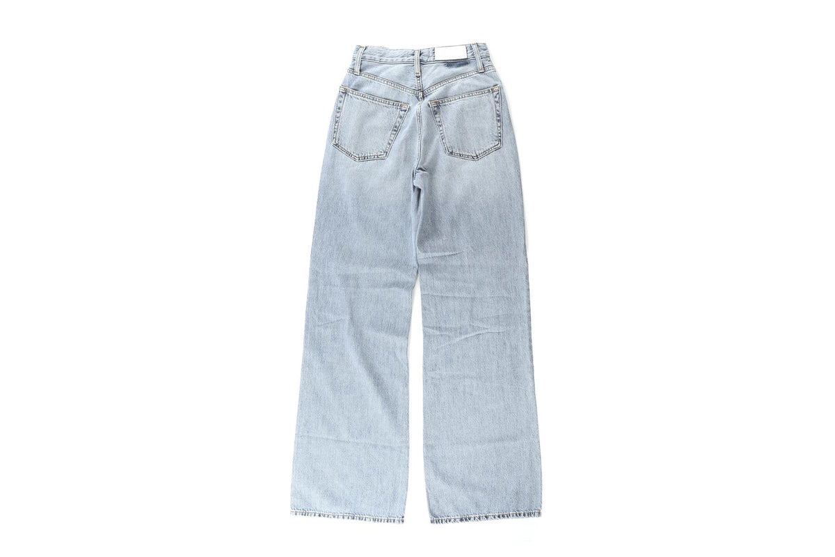 RE/DONE BLUE HIGH RISE WIDE LEG JEANS W24 UK 6