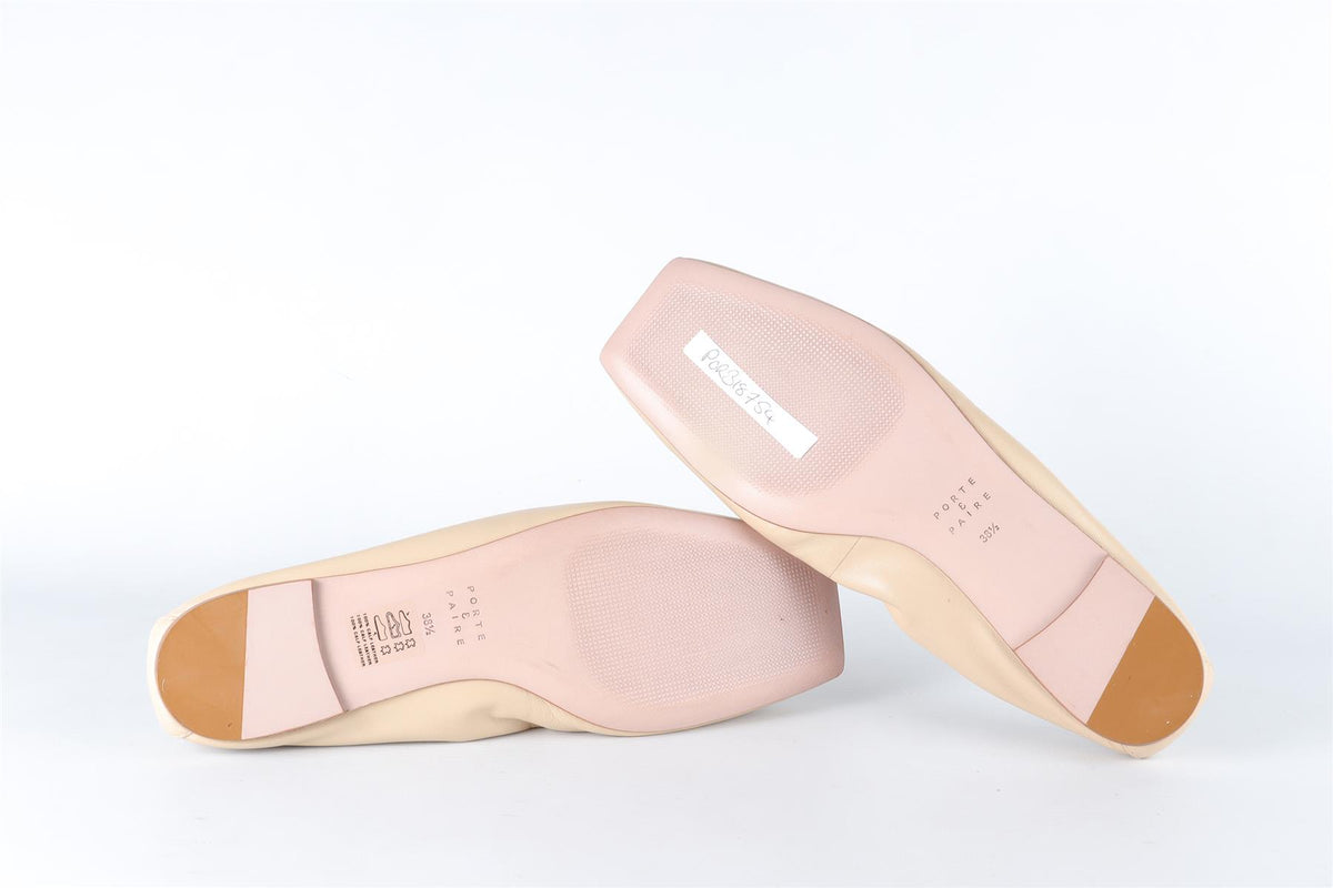 PORTE & PAIRE BEIGE LEATHER LOAFERS EU 38.5 UK 5.5 US 8.5