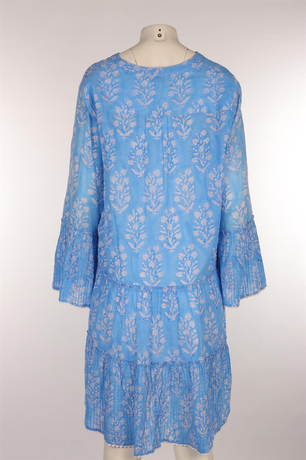 JULIET DUNN LONDON BLUE COTTON MINI DRESS 3 UK 12/14