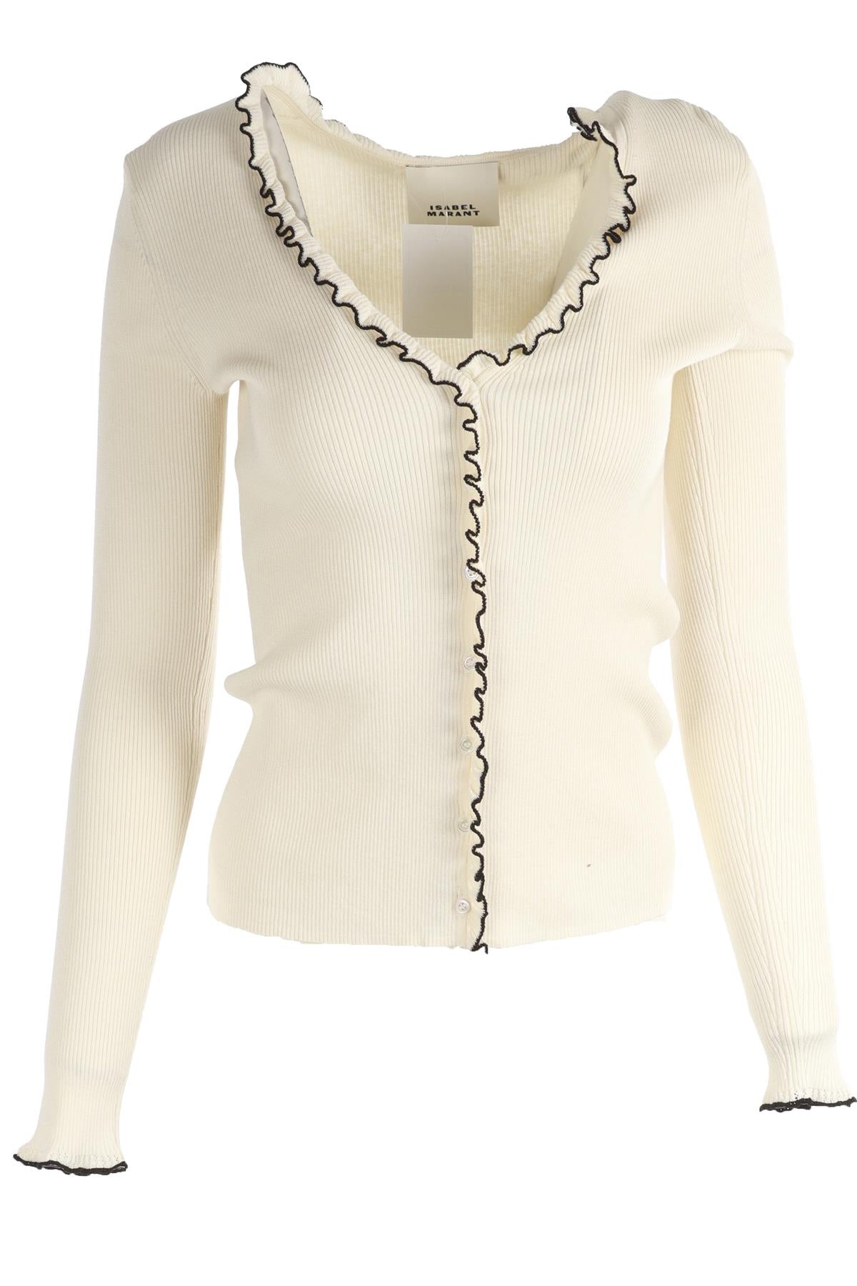 ISABEL MARANT CREAM COTTON CARDIGAN FR 38 UK 10