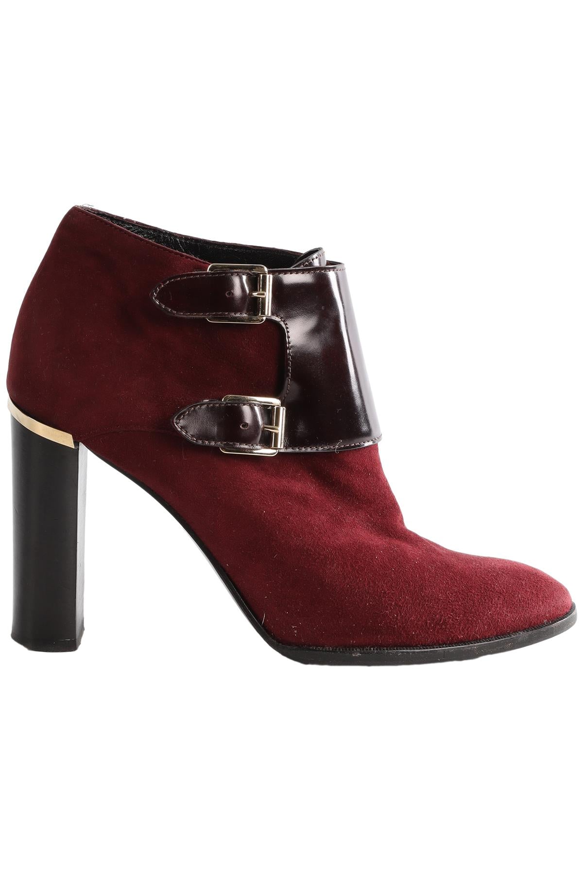 BURBERRY RED SUEDE ANKLE BOOTS EU 40 UK 7 US 10