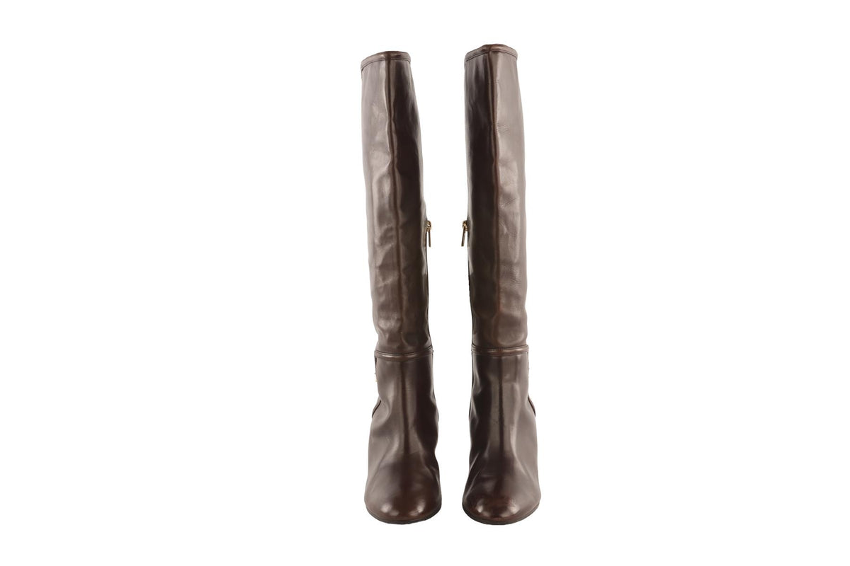 FRATELLI ROSSETTI BROWN LEATHER KNEE HIGH BOOTS EU 40 UK 7 US 10
