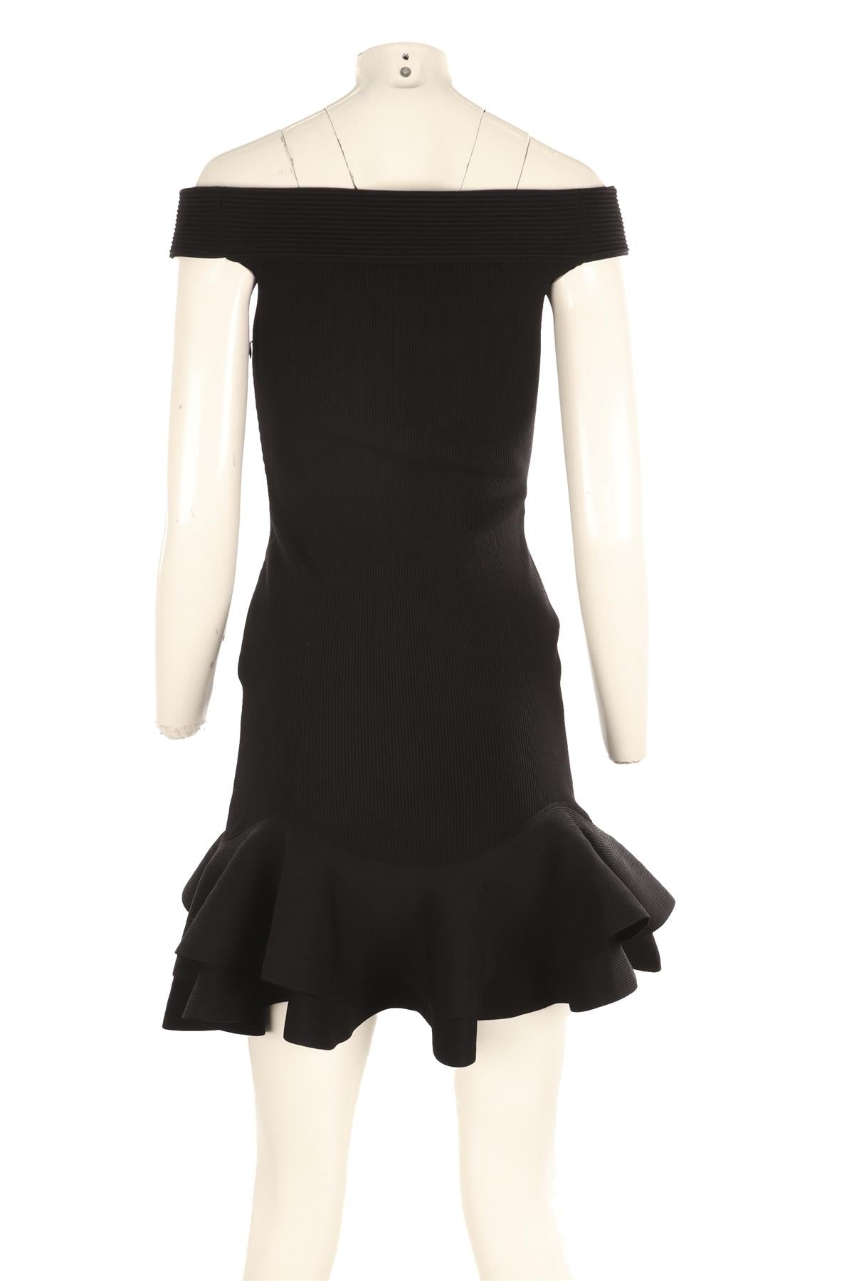 ALEXANDER MCQUEEN BLACK KNIT MINI DRESS LARGE