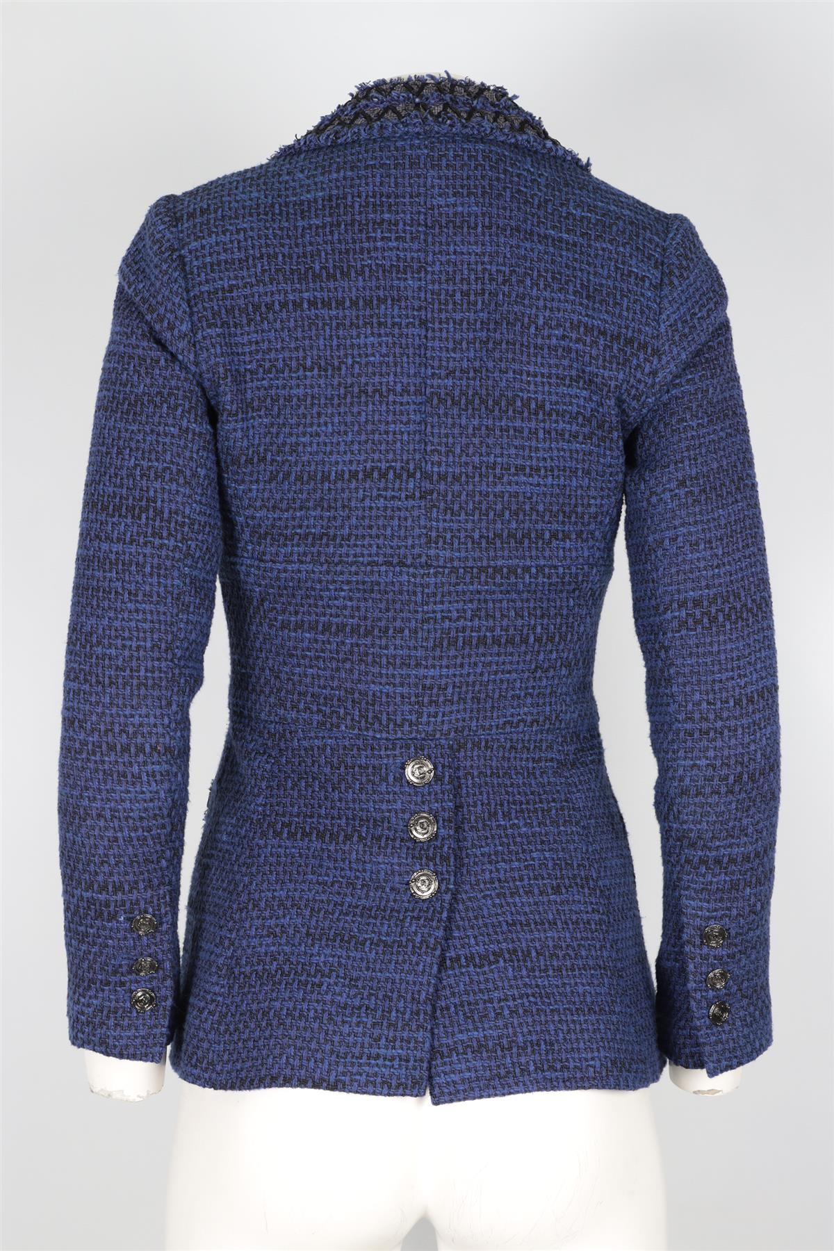 CHANEL BLUE 2009 TWEED JACKET FR 34 UK 6