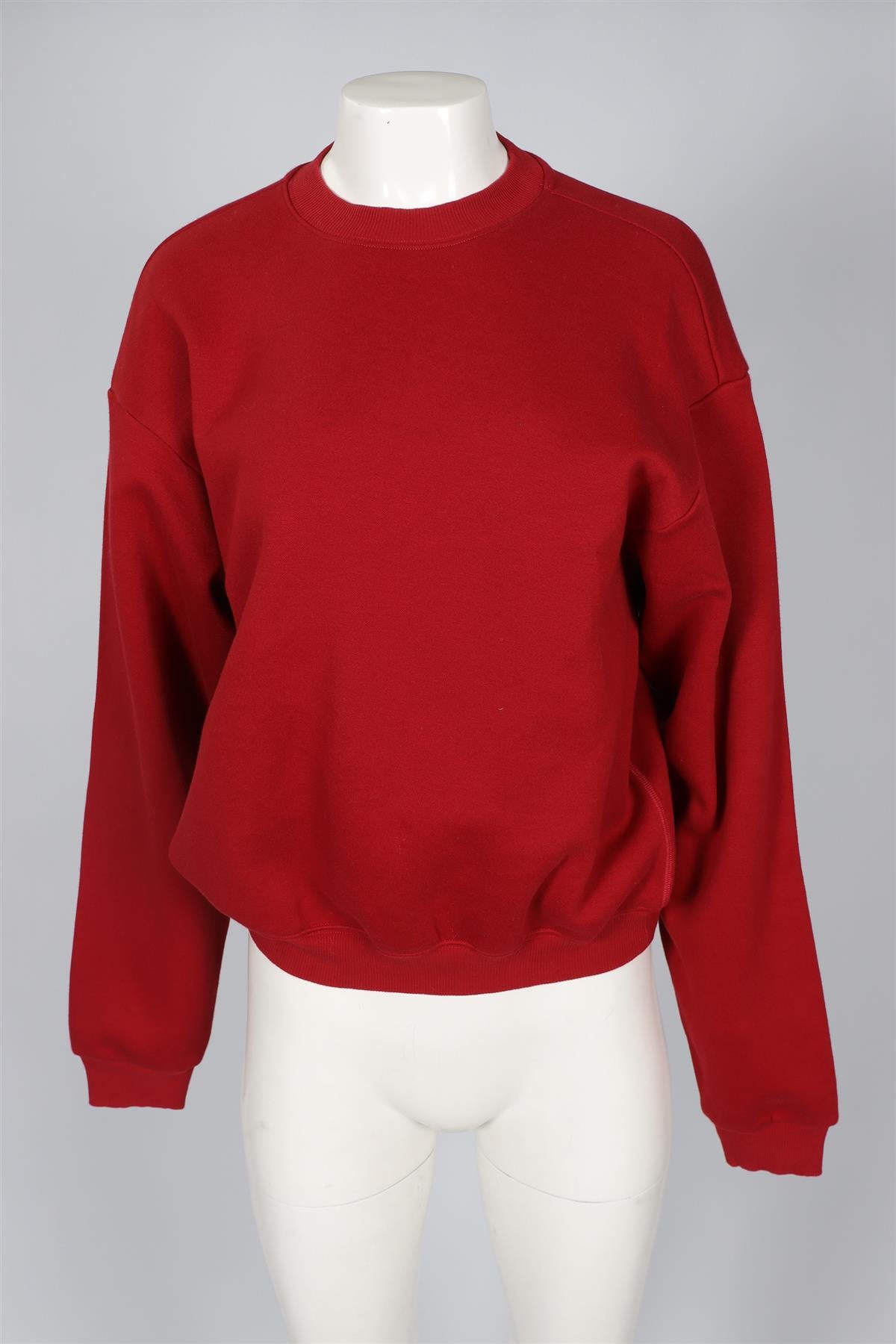 SKIMS RED COTTON SWEATSHIRT MEDIUM