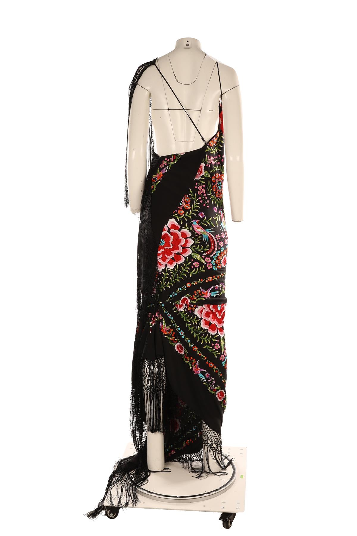 CONNOR IVES MULTI SILK MAXI DRESS SMALL