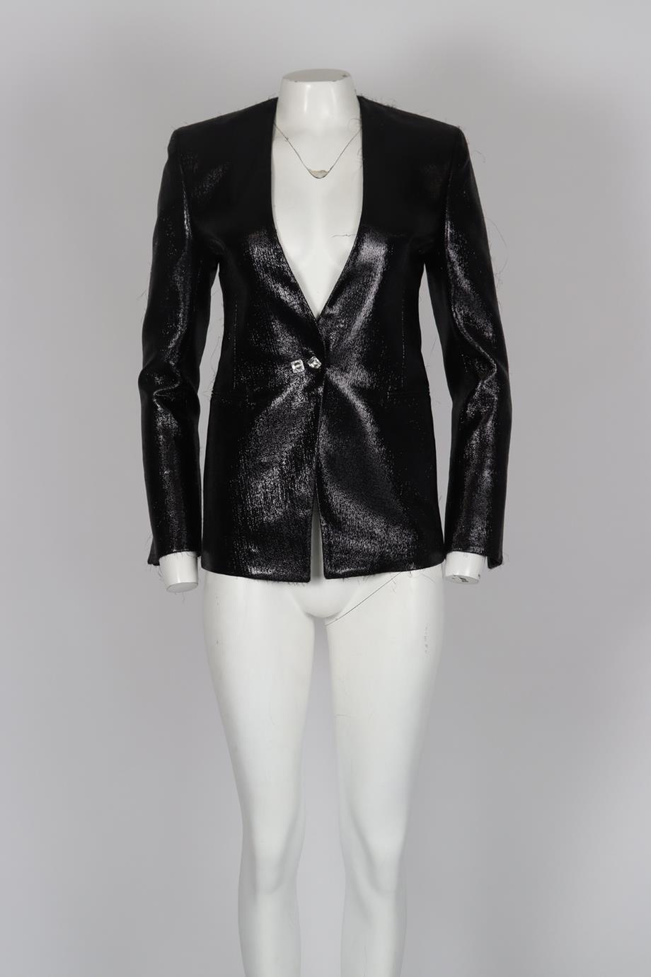 BALMAIN LAME WOOL BLEND BLAZER FR 38 UK 10