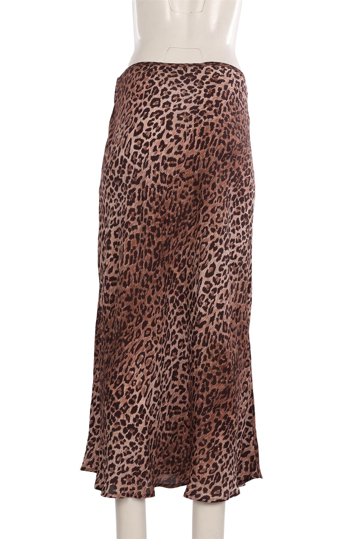 RIXO BROWN CREPE MAXI SKIRT MEDIUM