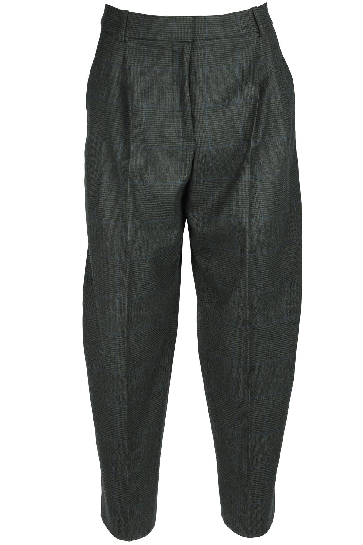 STELLA MCCARTNEY GREEN WOOL TAPERED PANTS IT 44 UK 12