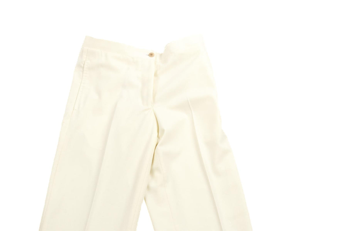 GIULIVA HERITAGE CREAM WOOL STRAIGHT LEG PANTS IT 38 UK 6