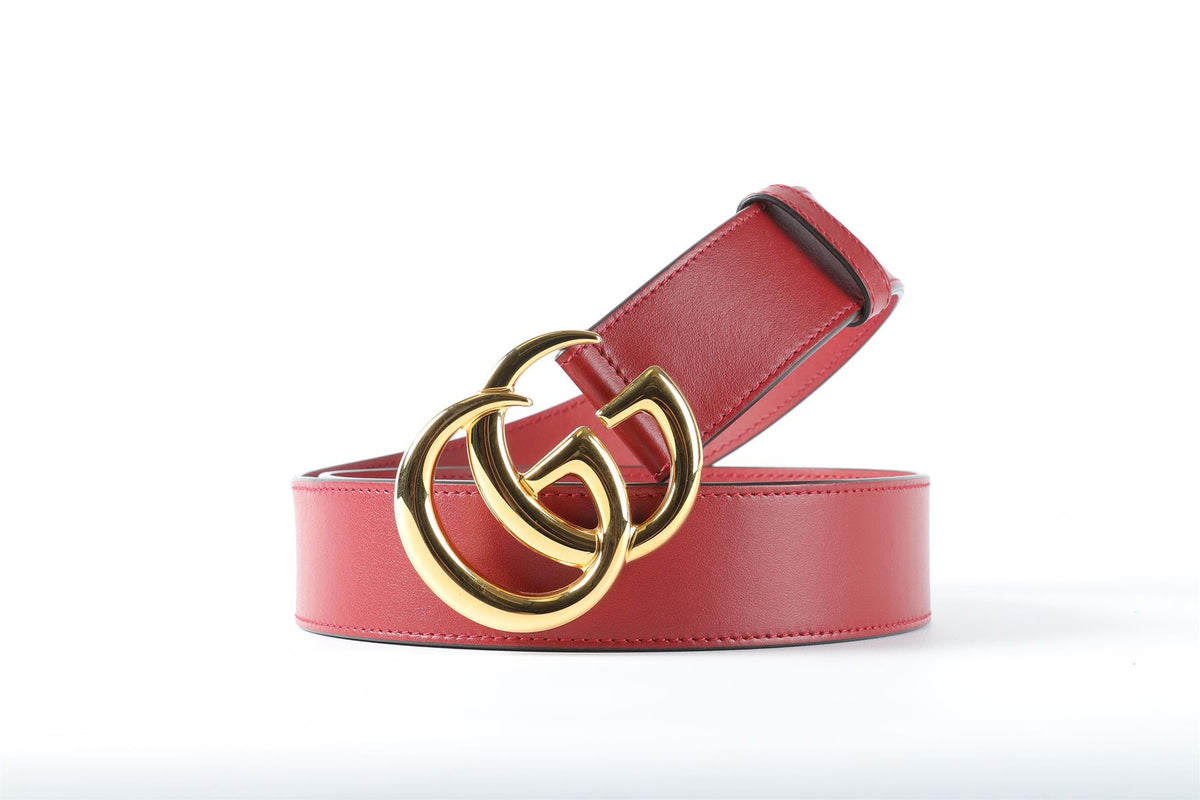 GUCCI RED GG LEATHER BELT 90 CM