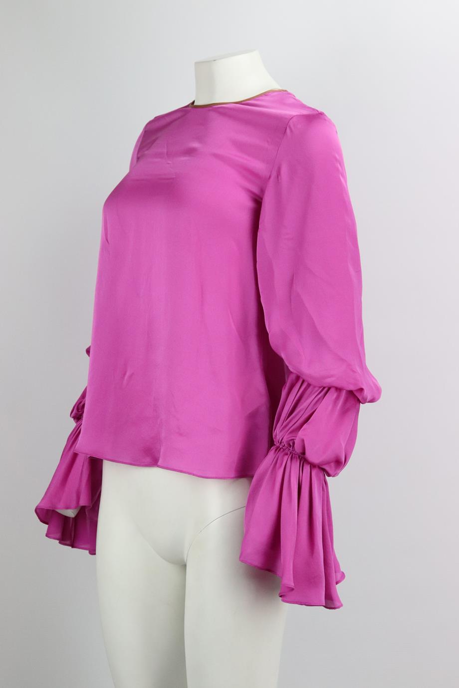 ROKSANDA GATHRED SILK BLOUSE UK 6