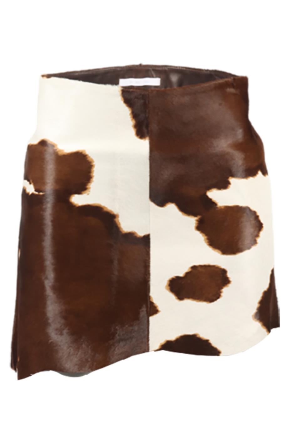 brown cowhide skirt