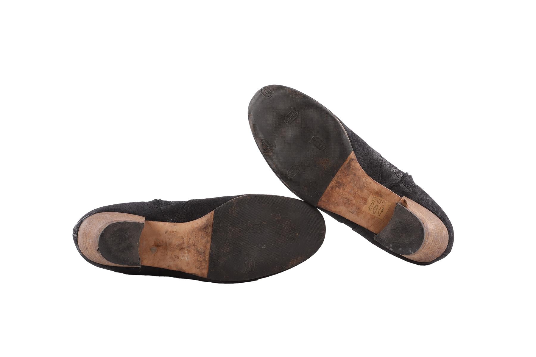 ISABEL MARANT BLACK DICKER SUEDE ANKLE BOOTS EU 38