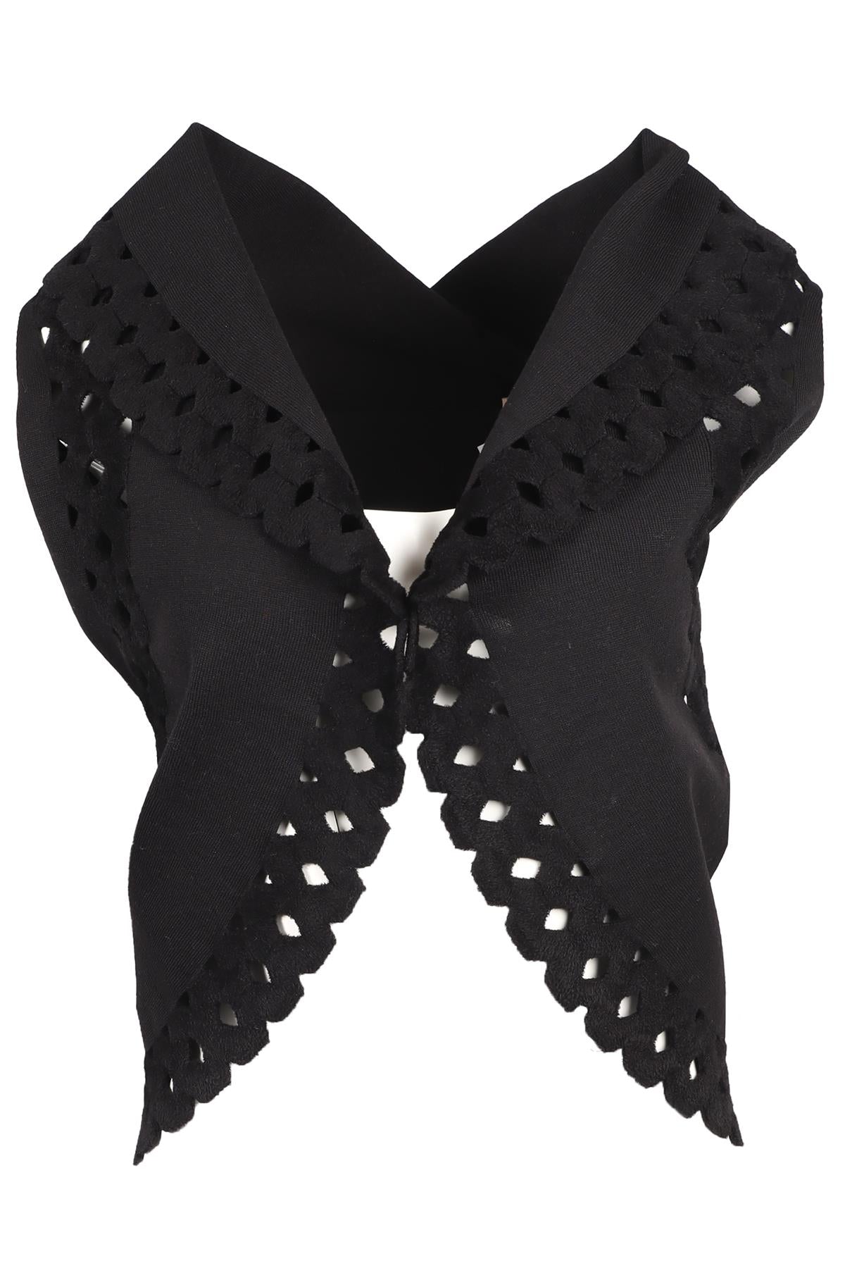 AZZEDINE ALAÏA BLACK WOOL BLEND GILET FR 36 UK 8