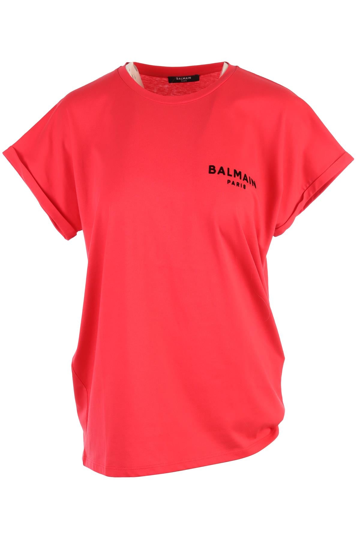 BALMAIN PINK COTTON T-SHIRT SMALL