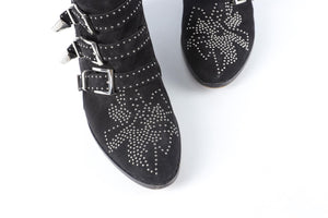 CHLOÉ BLACK SUSANNA SUEDE ANKLE BOOTS EU 39 UK 6 US 9