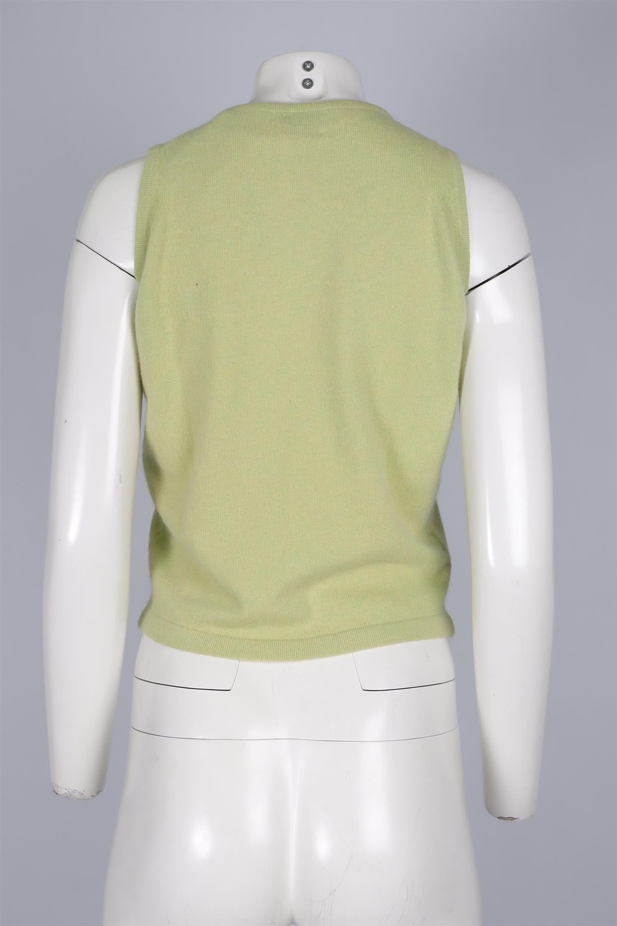 N PEAL GREEN VINTAGE CASHMERE VEST LARGE