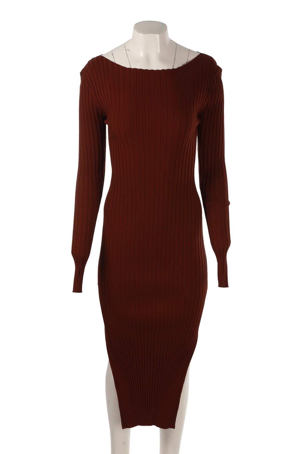 BROWN KNIT MAXI DRESS