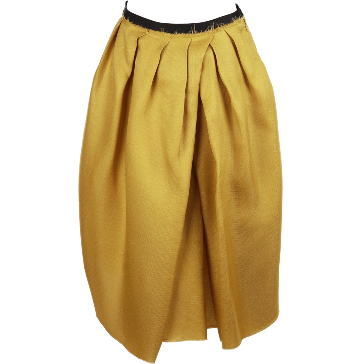 MARNI YELLOW SILK MIDI SKIRT IT 40 UK 8