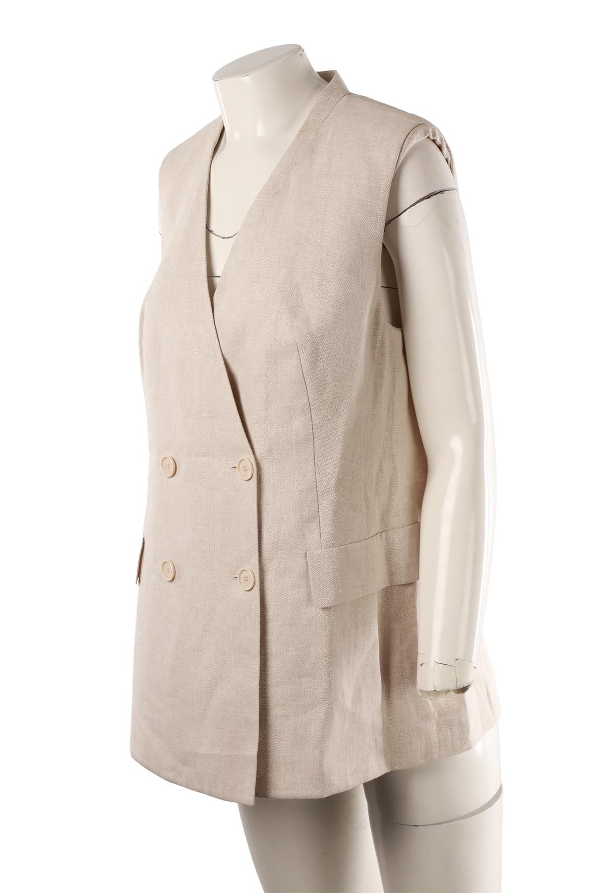 BEIGE LINEN VEST