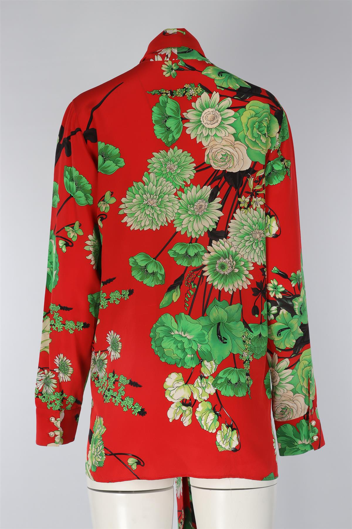 GUCCI RED SILK TOP IT 48 UK 16