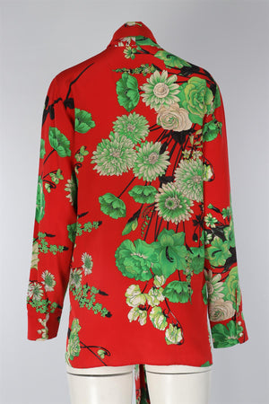 GUCCI RED SILK TOP IT 48 UK 16