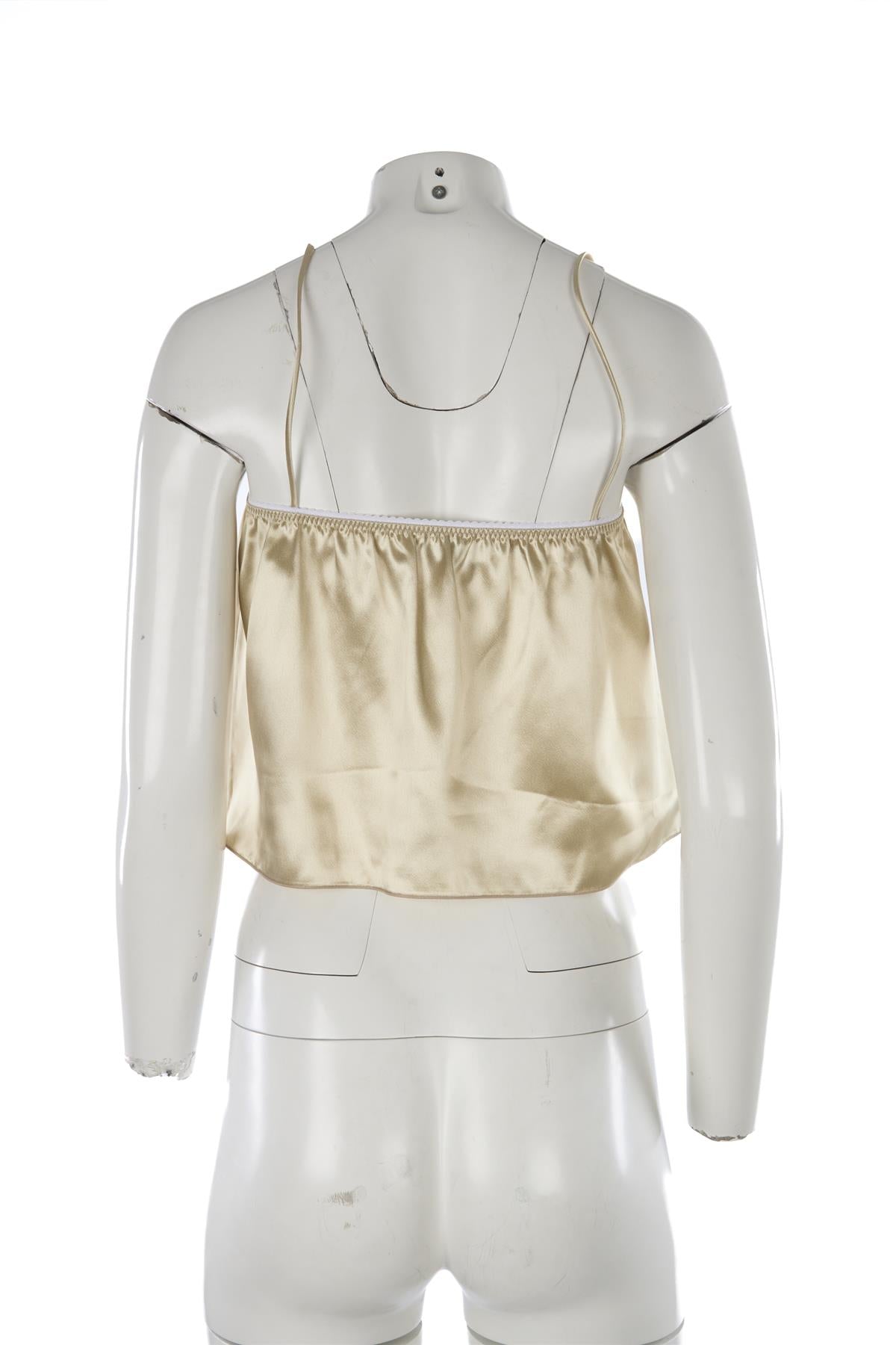 MIU MIU BEIGE SATIN TOP IT 40 UK 8