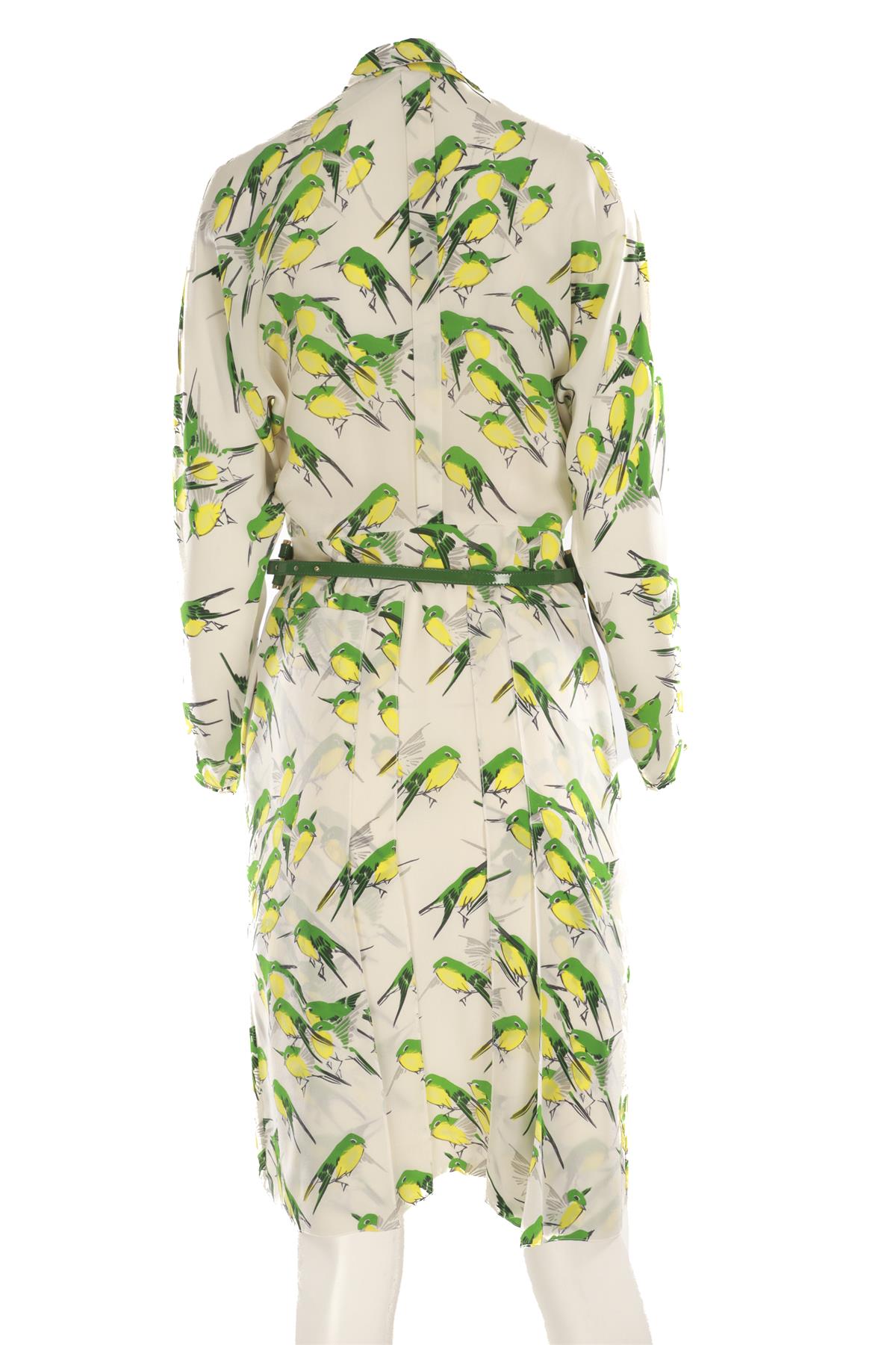 CAROLINA HERRERA WHITE 2012 SILK MIDI DRESS US 6