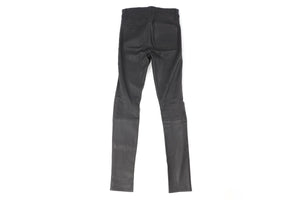 M.I.H BLACK LEATHER SKINNY PANTS W25 UK 6-8