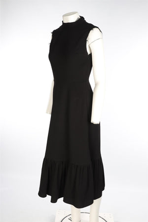REJINA PYO BLACK WOVEN MAXI DRESS UK 10
