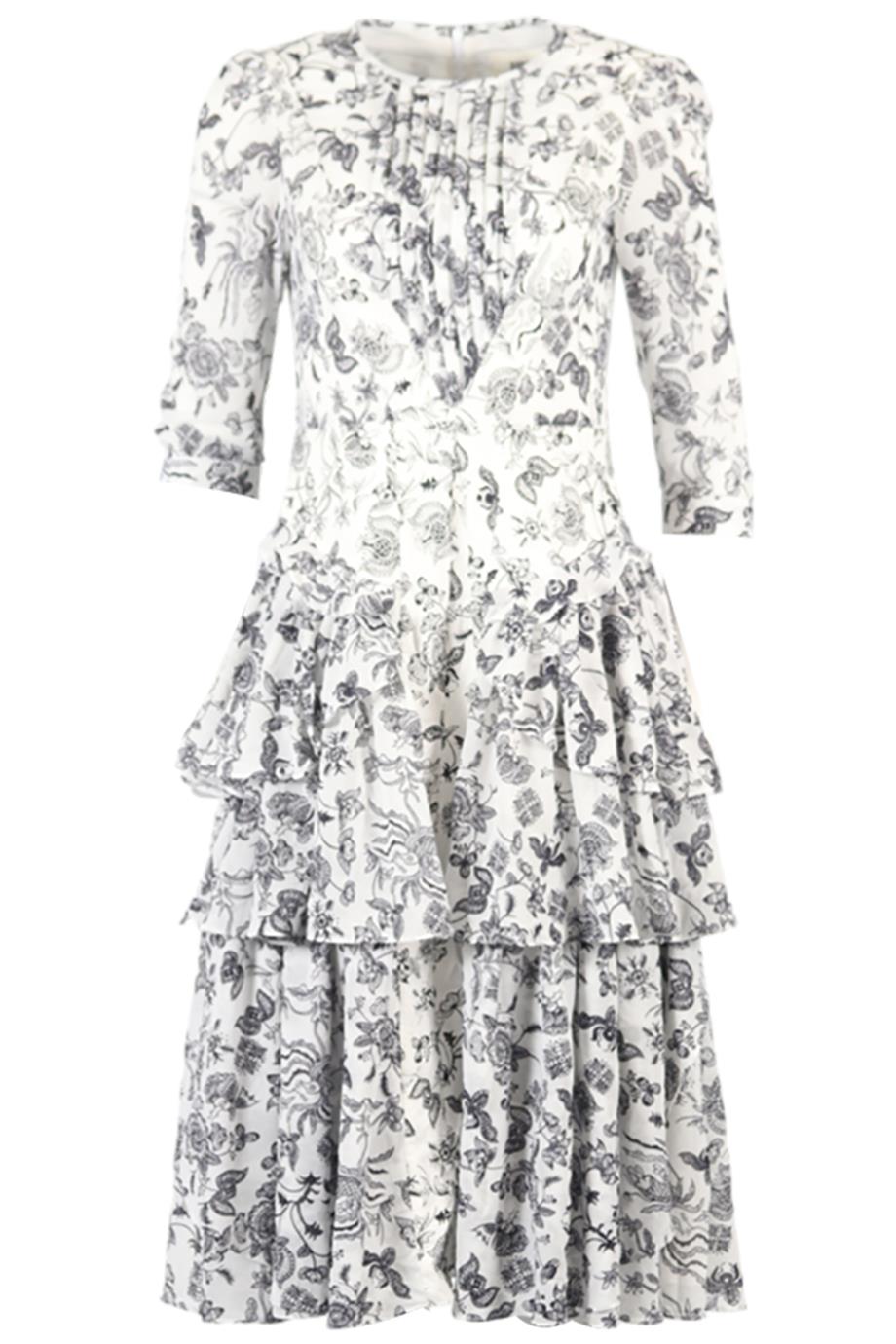 BORA AKSU FLORAL PRINT CREPE MIDI DRESS FR 40 UK 12