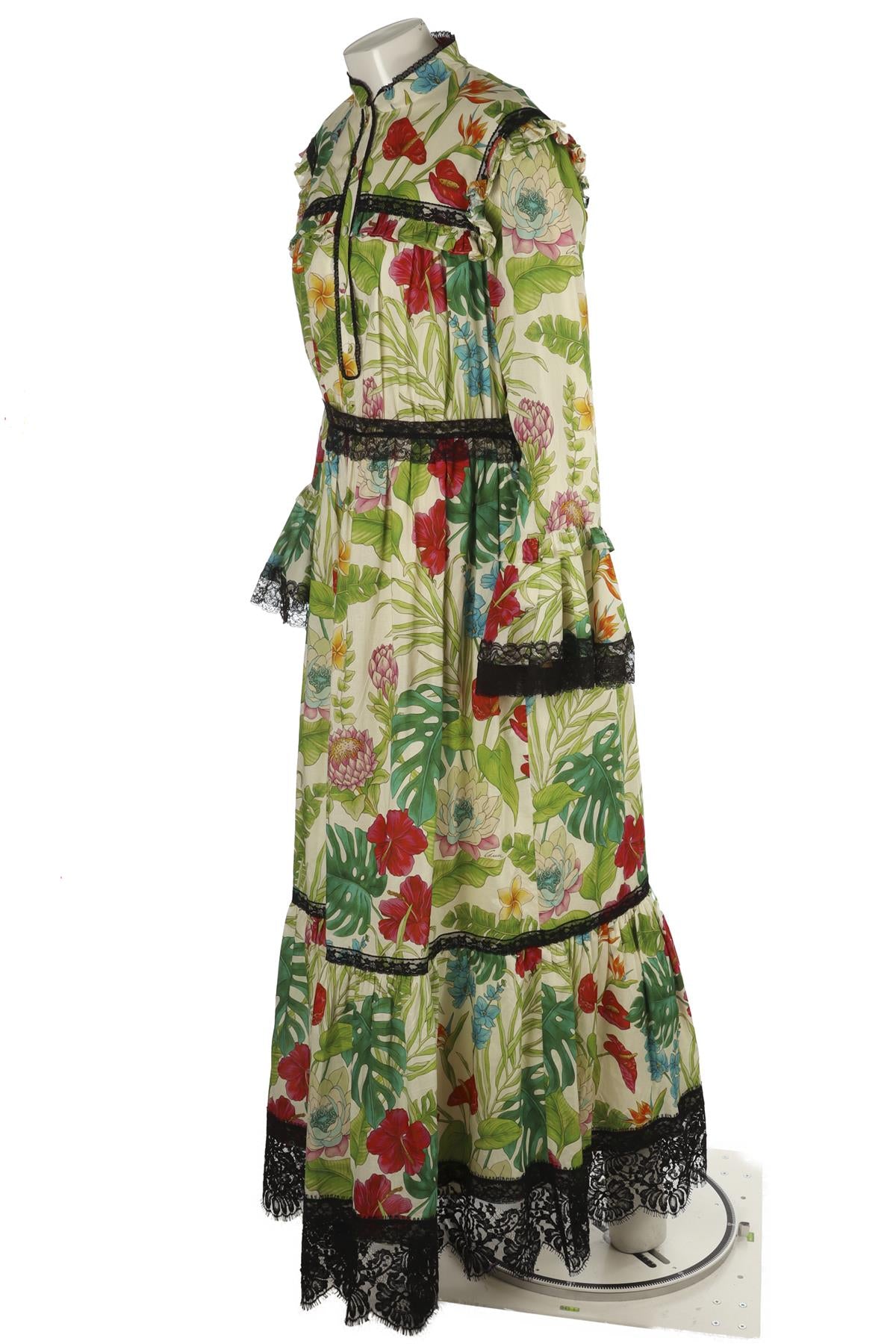 GUCCI MULTI COTTON MAXI DRESS IT 46 UK 14