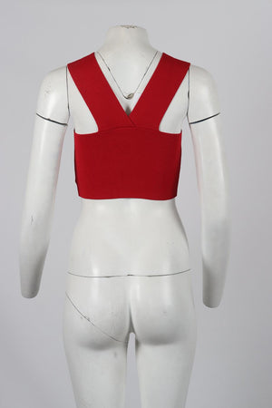 A.L.C. CROPPED STRETCH KNIT TOP SMALL