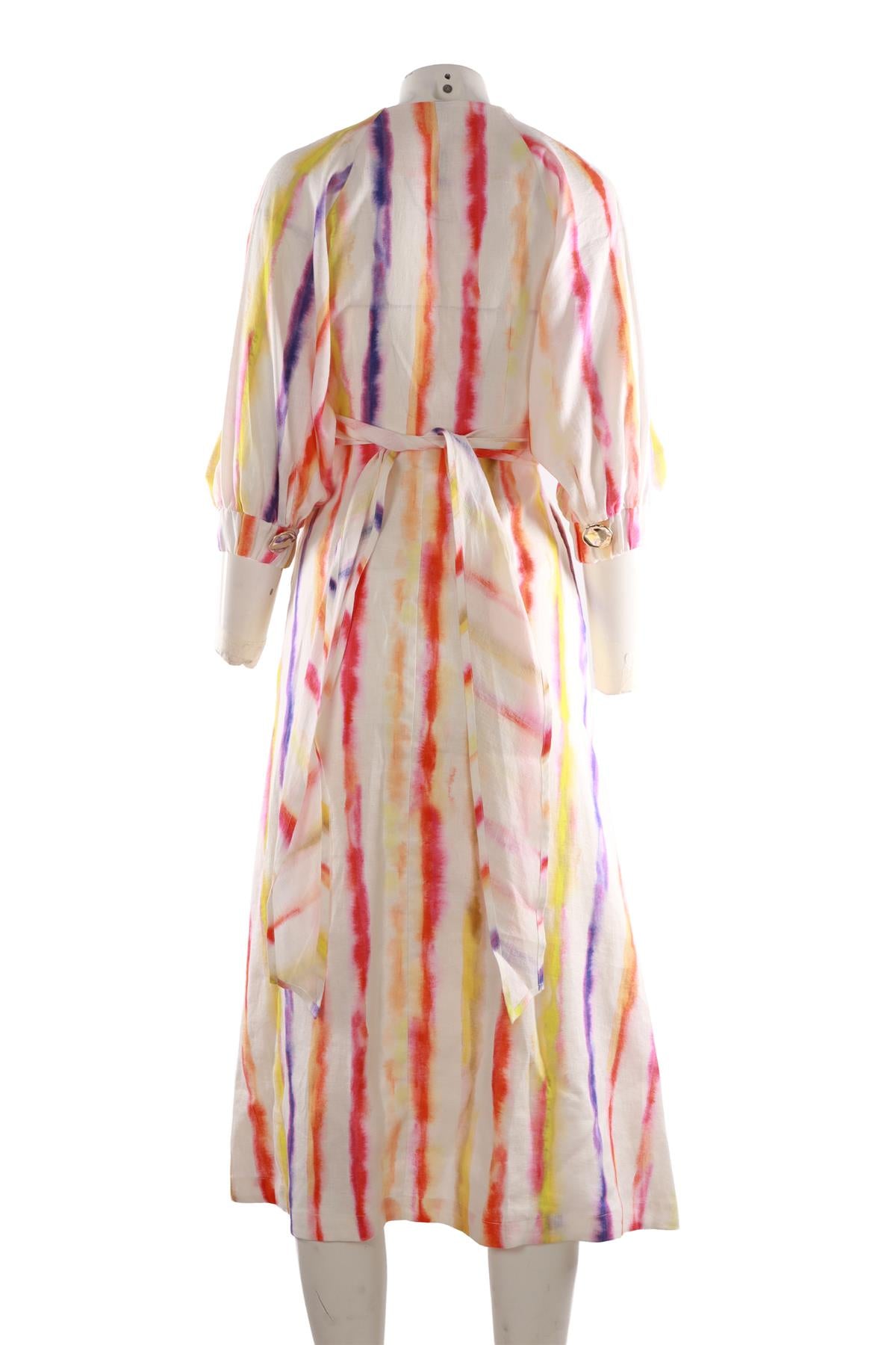 MULTI LINEN MAXI DRESS