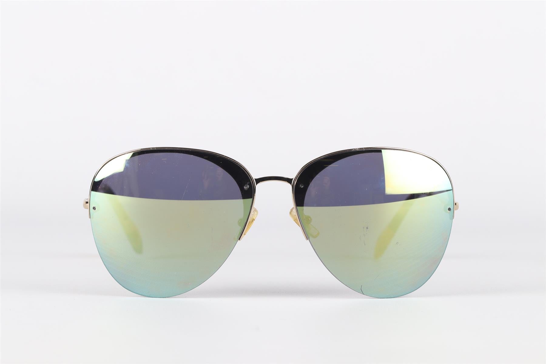 MIU MIU GREEN METAL SUNGLASSES