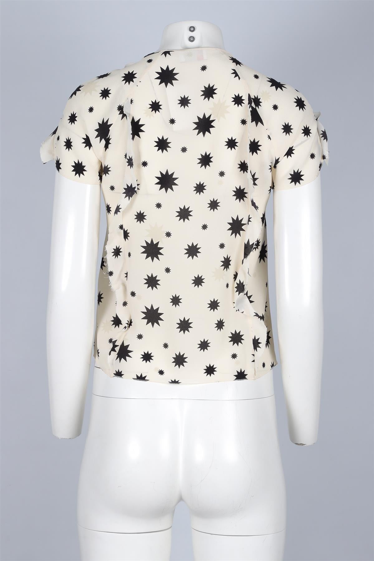 RED VALENTINO CREAM SILK TOP XSMALL