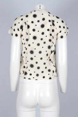 RED VALENTINO CREAM SILK TOP XSMALL