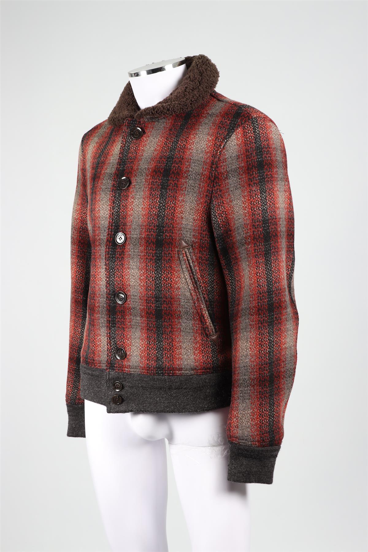 BURBERRY BRIT MULTICOLOURED MEN'S WOOL BLEND JACKET LARGE